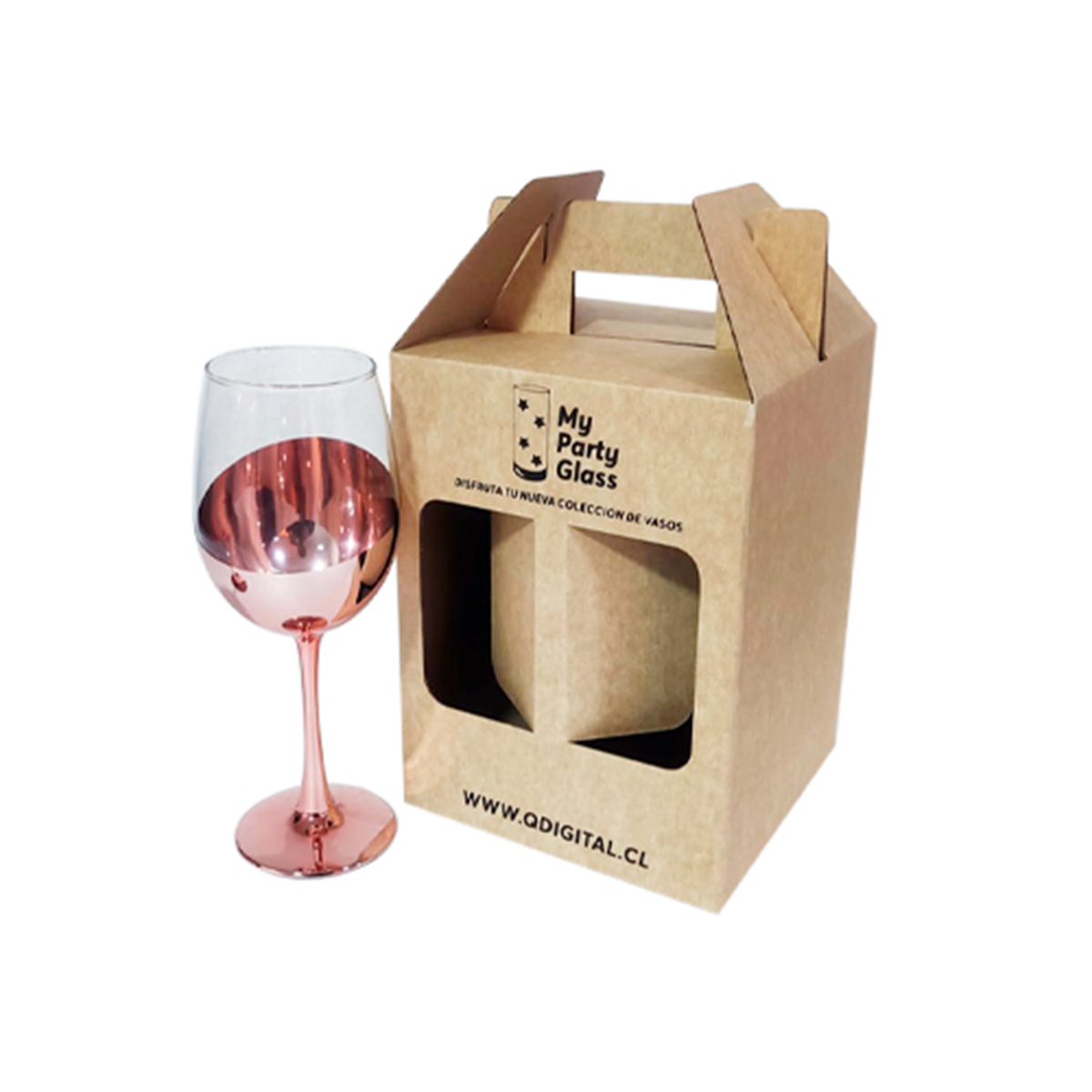 Set 4 Copas Vino Ember 450ml Cobrizadas - Estuche