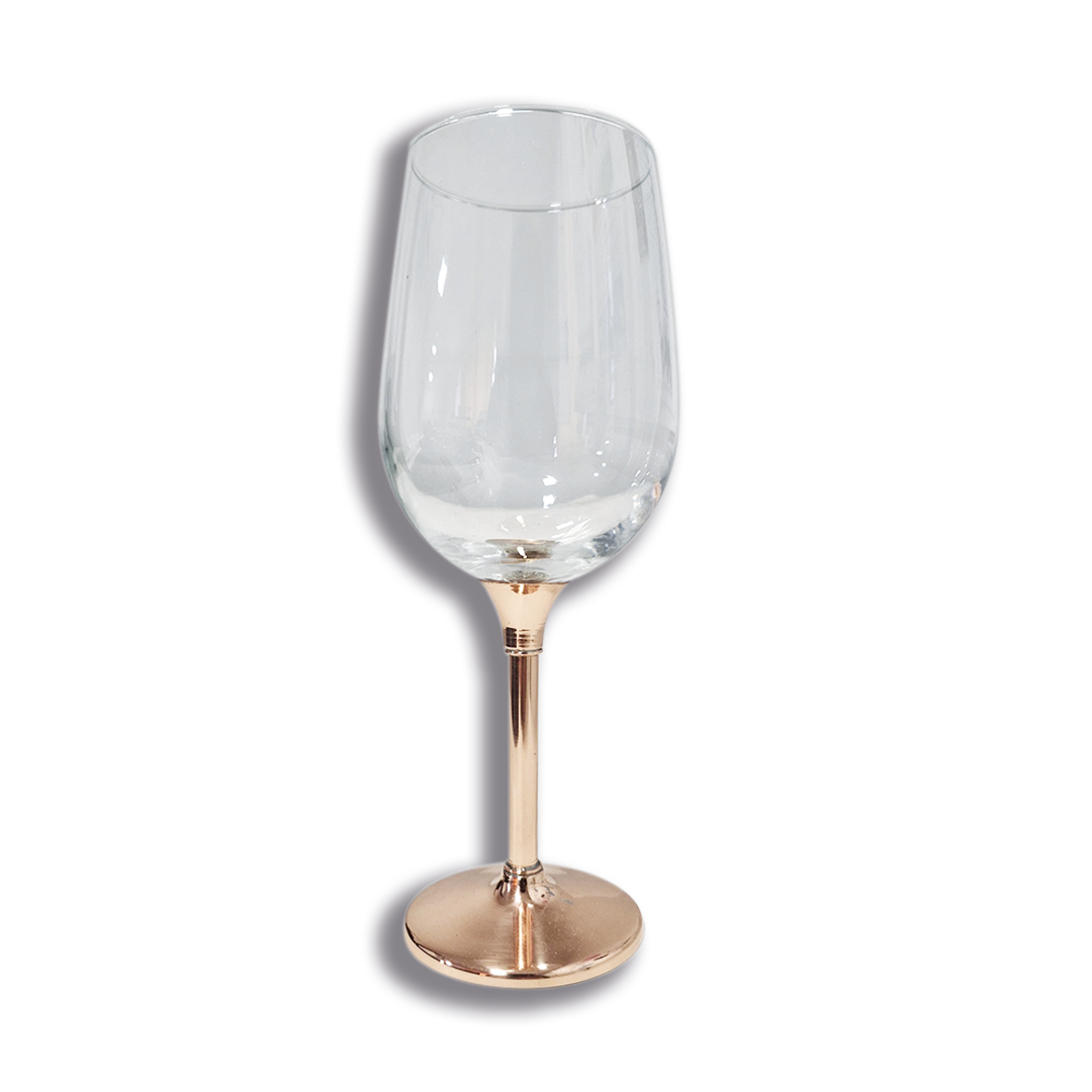 Set 2 Copas de Vino Alto C/ Pie de Cobre