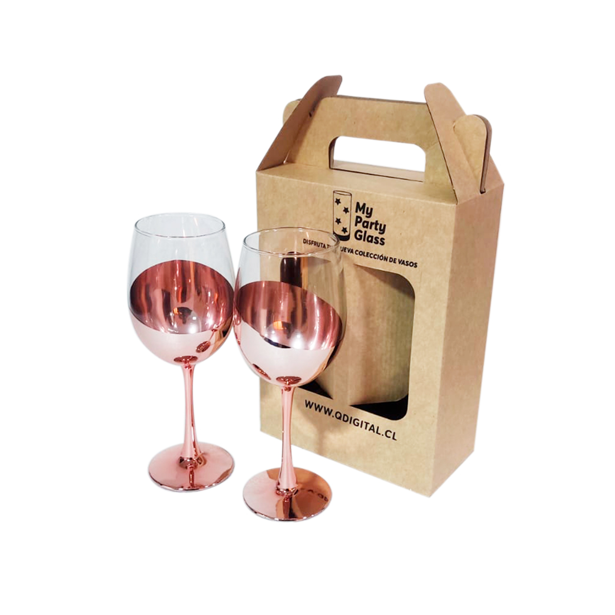 Set 2 Copas Vino Ember 450ml Cobrizadas - Estuche