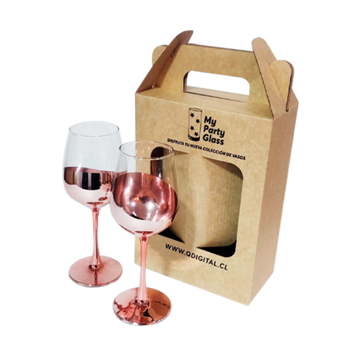 Set 2 Copas Vino Ember 350ml Cobrizadas - Estuche