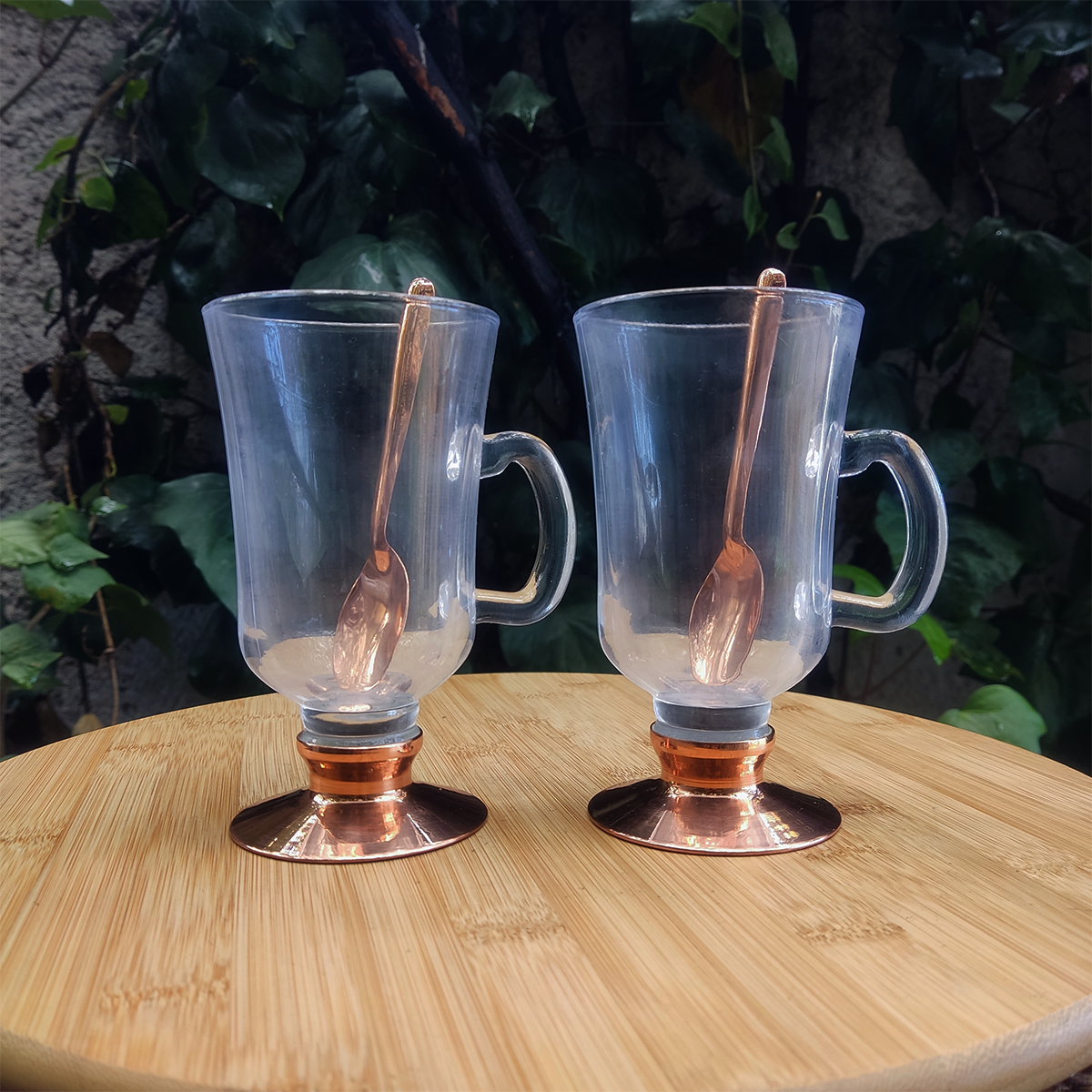 Set 2 Tazas Capuchino 200cc / Base de Cobre
