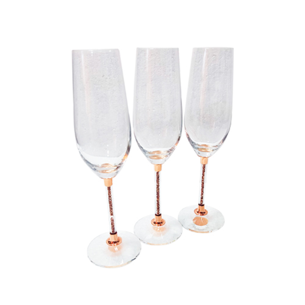 Set 4 Copas Espumante Glow 235ml Cobrizada - Estuche