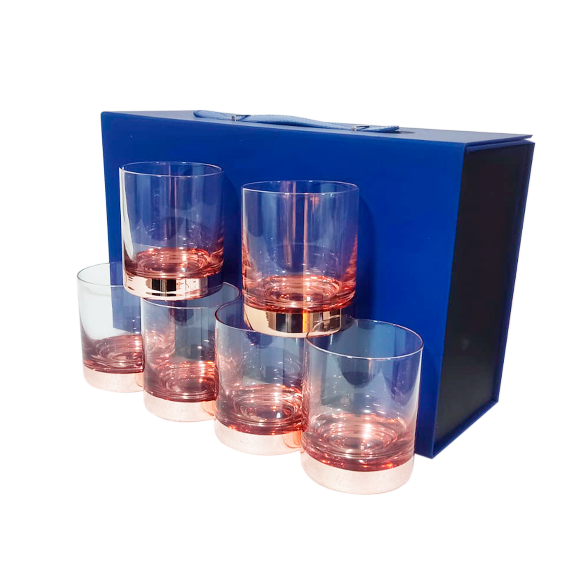 Set 6 Vasos Whisky Ember Cobrizado 350ml - Maleta