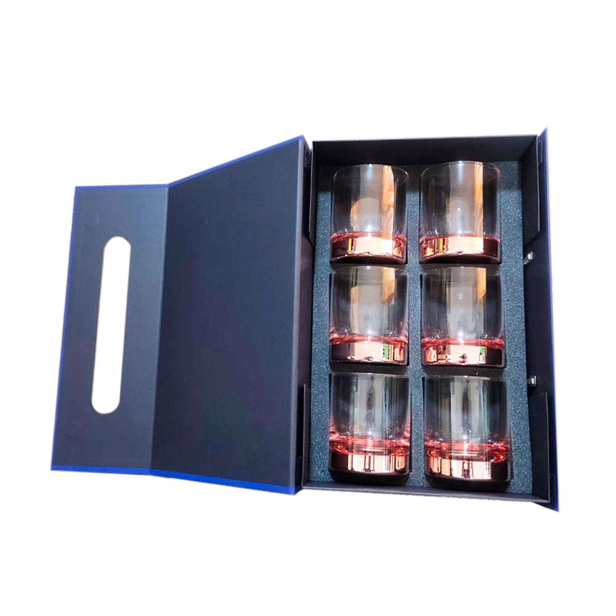 Set 6 Vasos Whisky Ember Cobrizado 350ml - Maleta