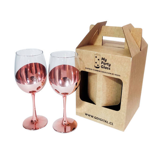 Set 4 Copas Vino Ember 450ml Cobrizadas - Estuche