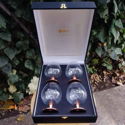 Set 4 Copas Coñac C/ Pie de Cobre
