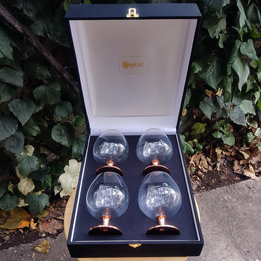 Set 4 Copas Coñac C/ Pie de Cobre
