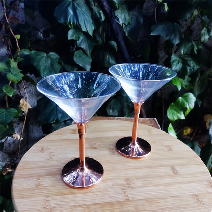 Set 6 Copas Martini  C/ Pie de Cobre
