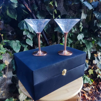 Set 6 Copas Martini  C/ Pie de Cobre