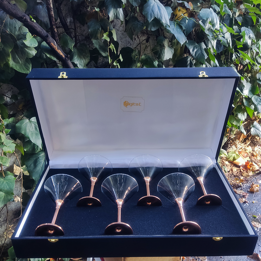 Set 6 Copas Martini  C/ Pie de Cobre
