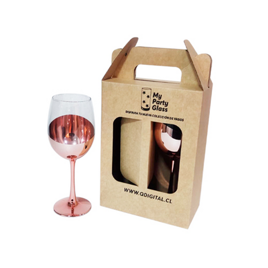 Set 2 Copas Vino Ember 450ml Cobrizadas - Estuche