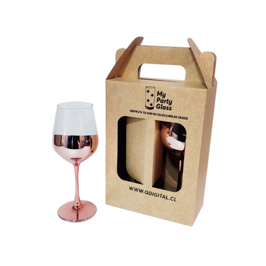 Set 2 Copas Vino Ember 350ml Cobrizadas  - Estuche