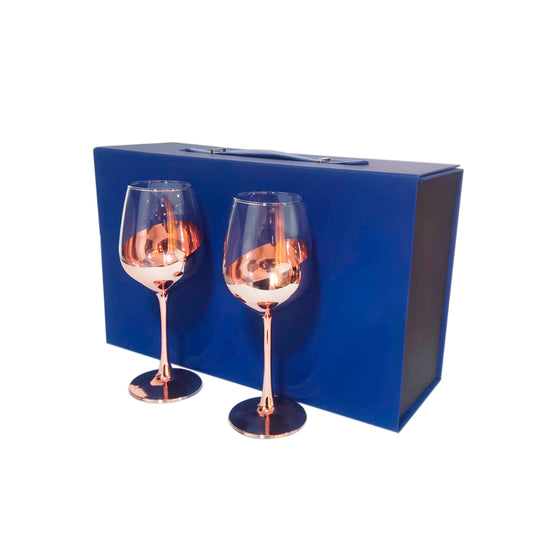 Set 2 Copas Vino Ember 350ml Cobrizadas  - Maleta