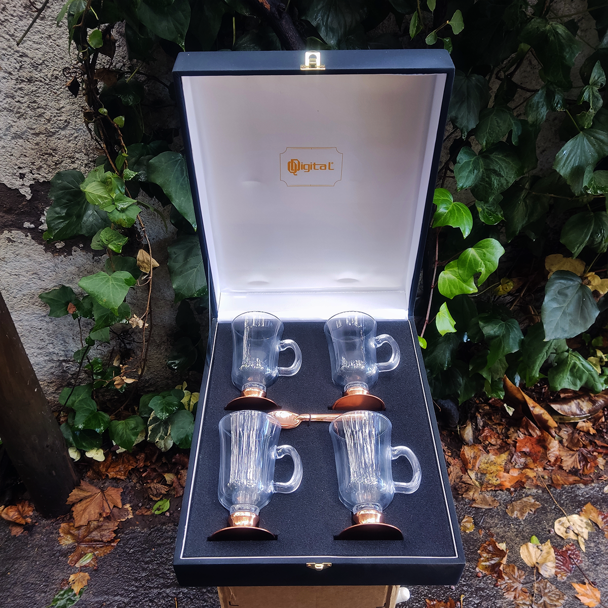 Set 4 Tazas Capuchino 200cc / Base de Cobre