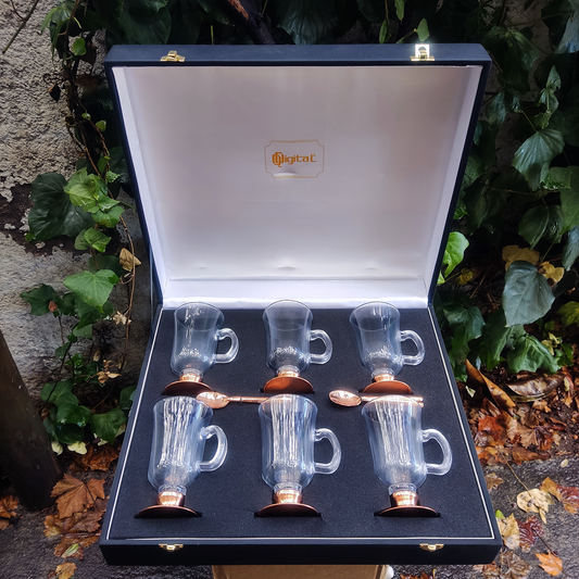 Set 6 Tazas Capuchino 200cc / Base de Cobre