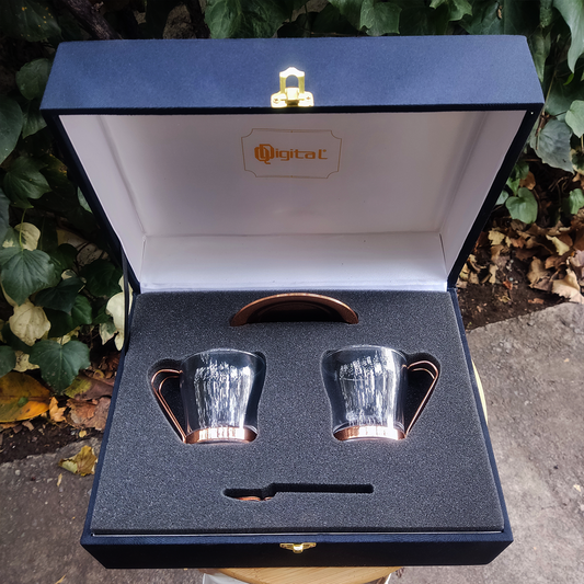 Set 2 Tazas de Café Oslo C/ Base de Cobre