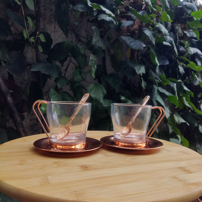 Set 2 Tazas de Café Oslo C/ Base de Cobre