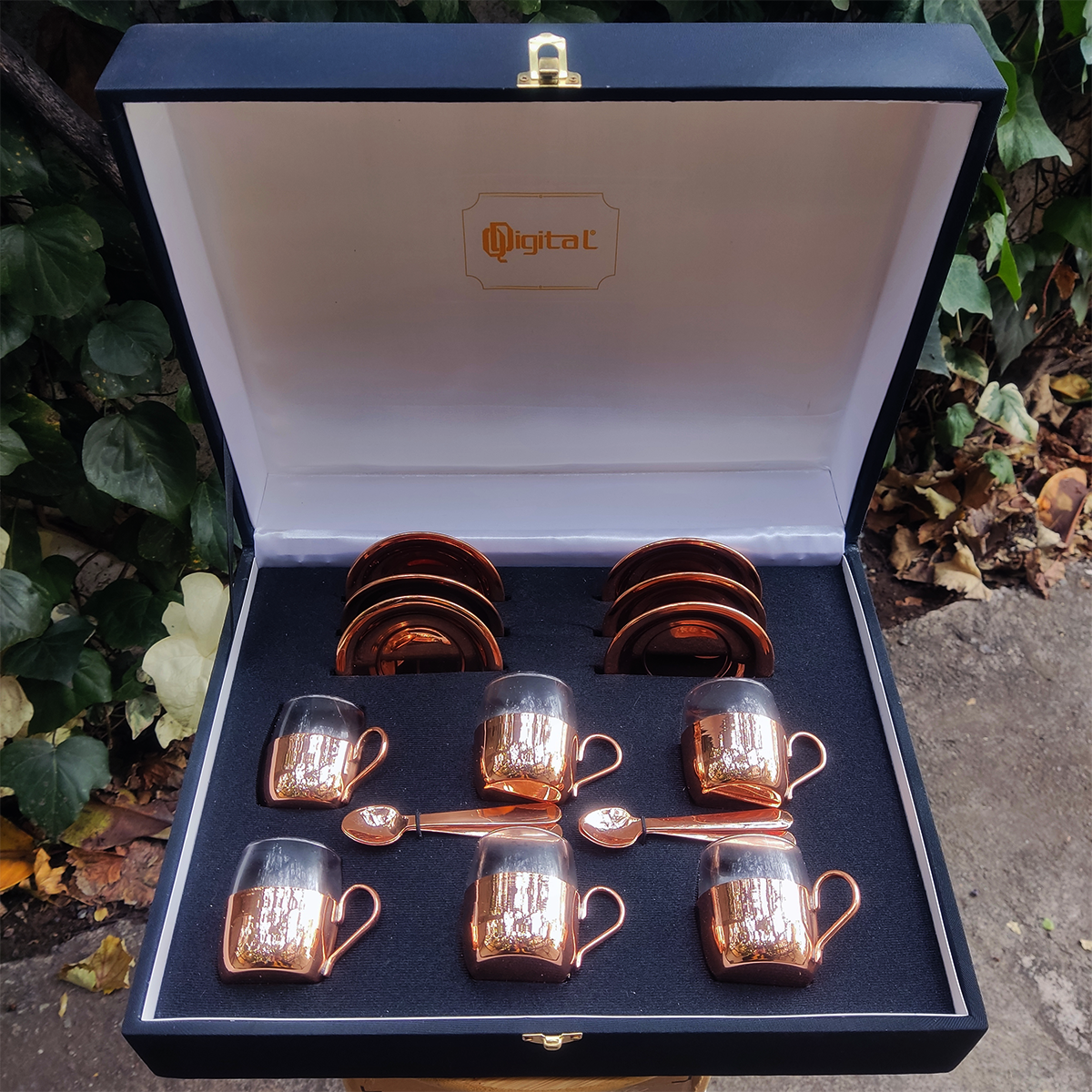 Set 6 Tazas de Café Castillo C/ Base de Cobre