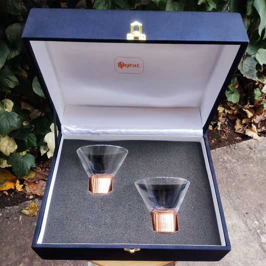 Set 2 Vasos Pisco Sour C/ Base de Cobre
