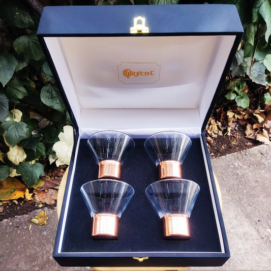 Set 4 Vasos Pisco Sour C/ Base de Cobre
