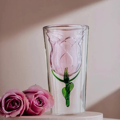 Vaso Con Rosa Interior 200ml Doble Pared Perfect Class®