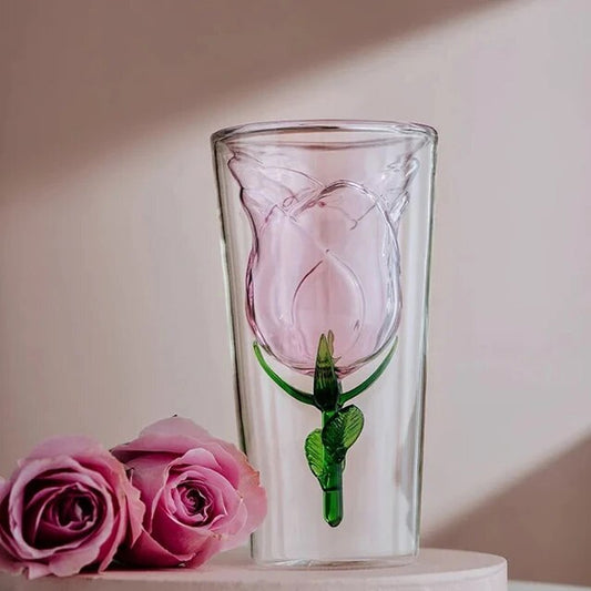 Vaso Con Rosa Interior 200ml Doble Pared Perfect Class®