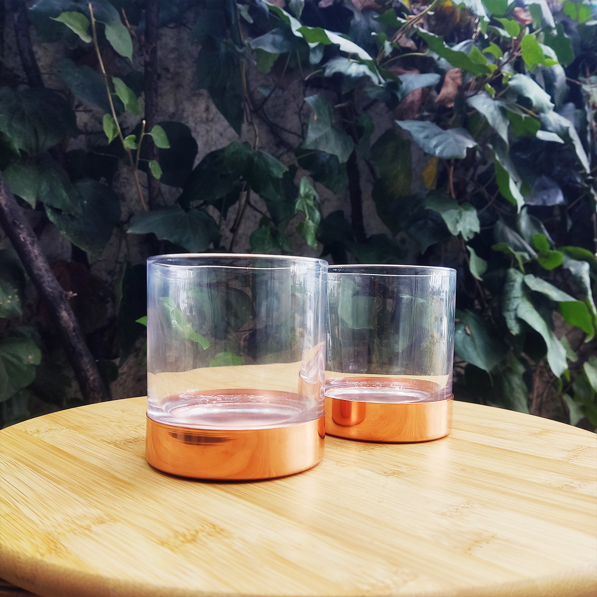 Set 4 Vasos Whisky C/ Base de Cobre