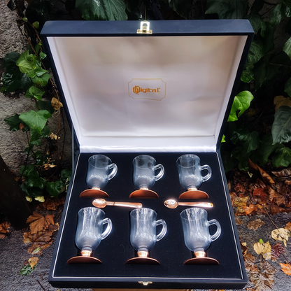 Set 6 Tazas Capuchino 110cc / Base de Cobre