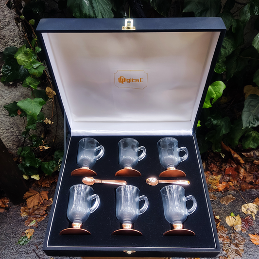 Set 6 Tazas Capuchino 110cc / Base de Cobre