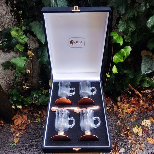 Set 4 Tazas Capuchino 110cc / Base de Cobre