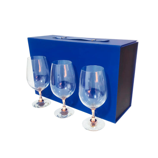 Set 3 Copas Cervecera Glow Cobrizada 420ml - Maleta
