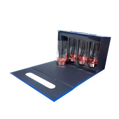 Set 4 Vasos Piscoleros Ember 500ml Cobrizados- Maleta
